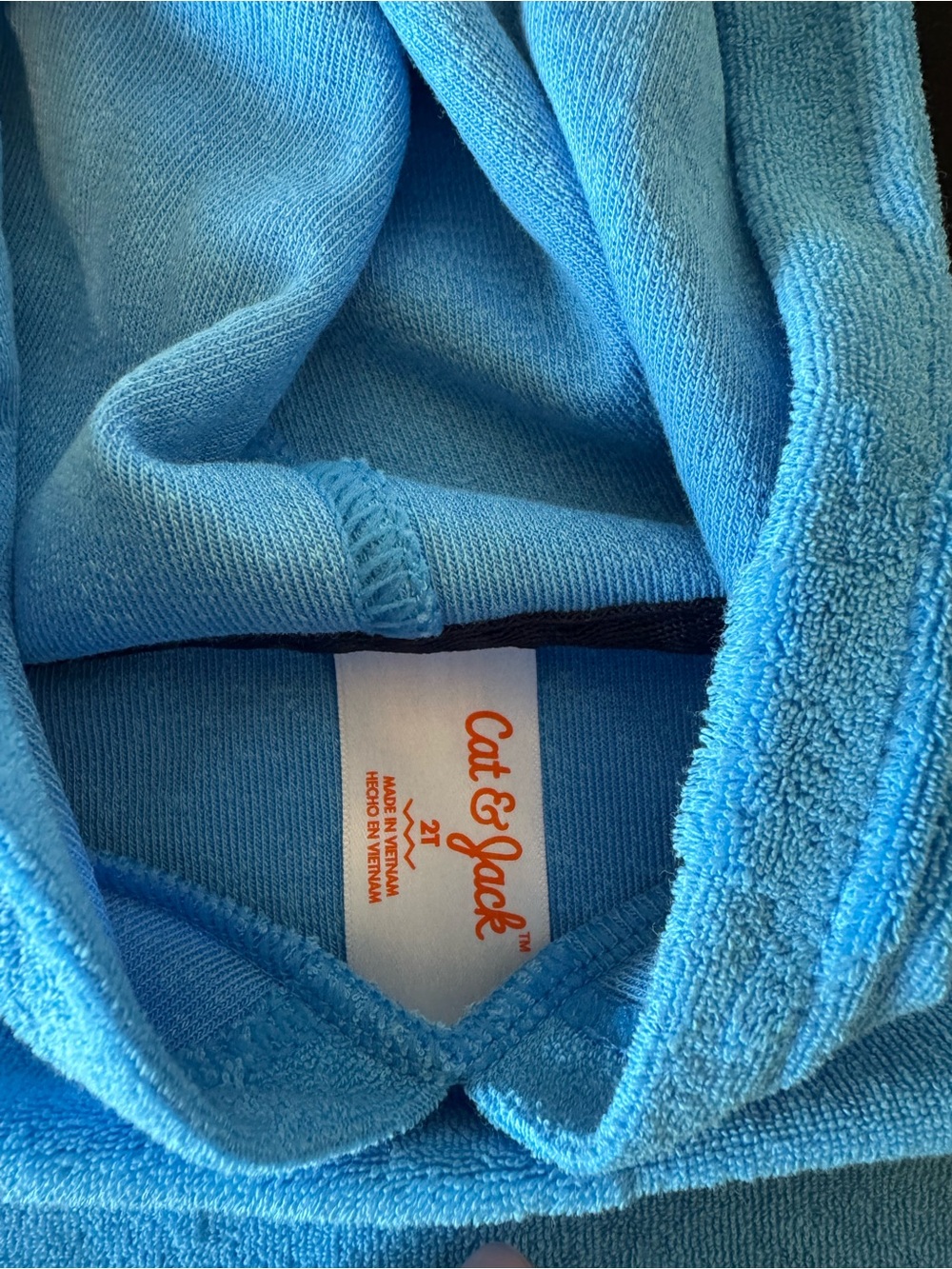 Cat & Jack Bright Blue Kids Hooded Terry Pullover - Picture 2 of 2